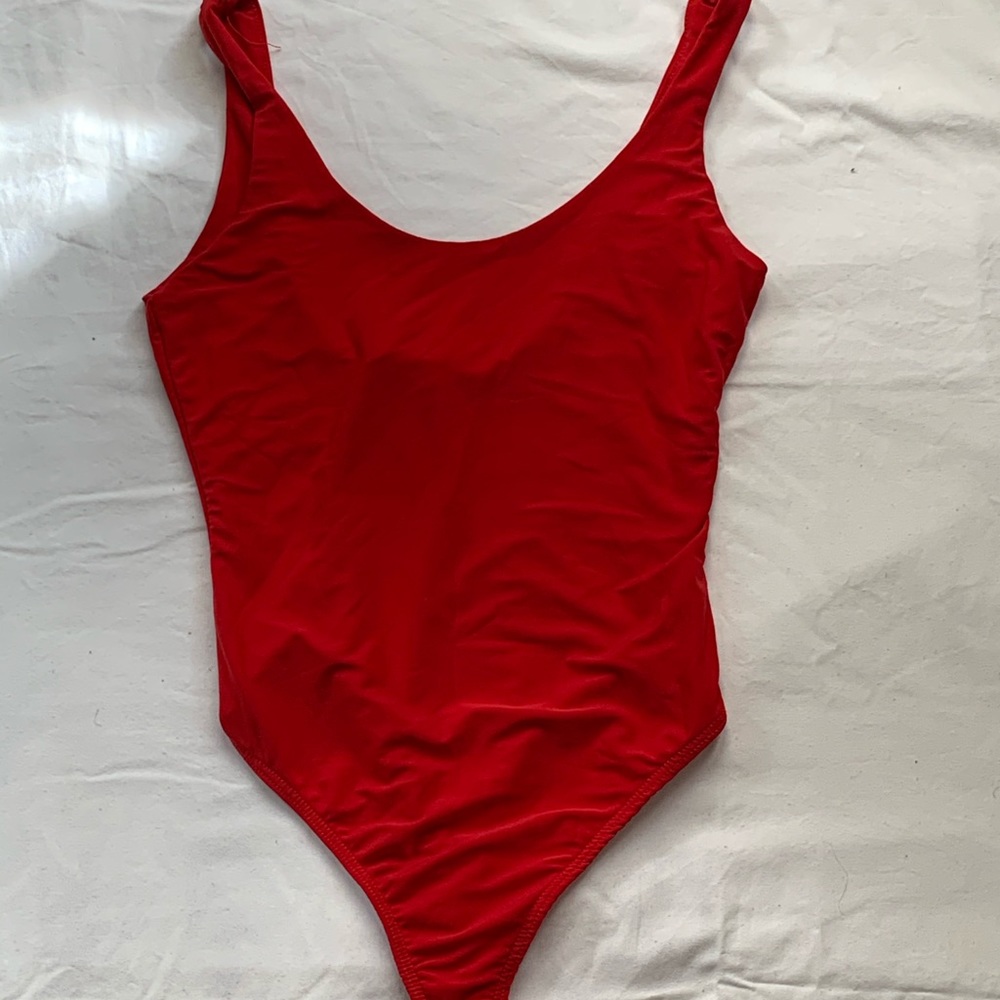 Red stain leotard